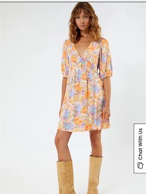 Billabong Your Fav Puff Sleeve Mini Dress